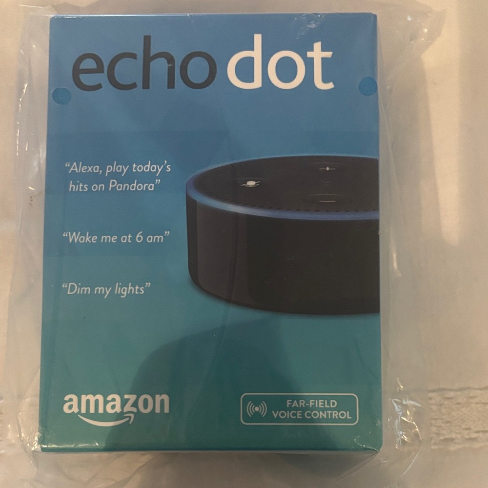 Echo Dot in Blue and Black